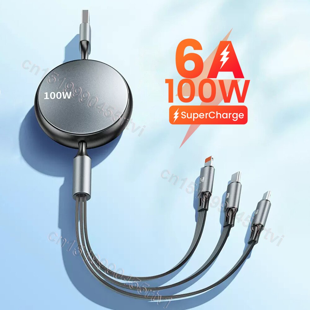 3in1-2in1-6A-100W-Retractable-Fast-USB-Cable-for-Huawei-Honor-Portable-3-in-1-Micro